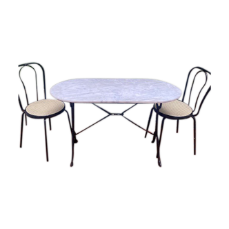 table bistrot marbre