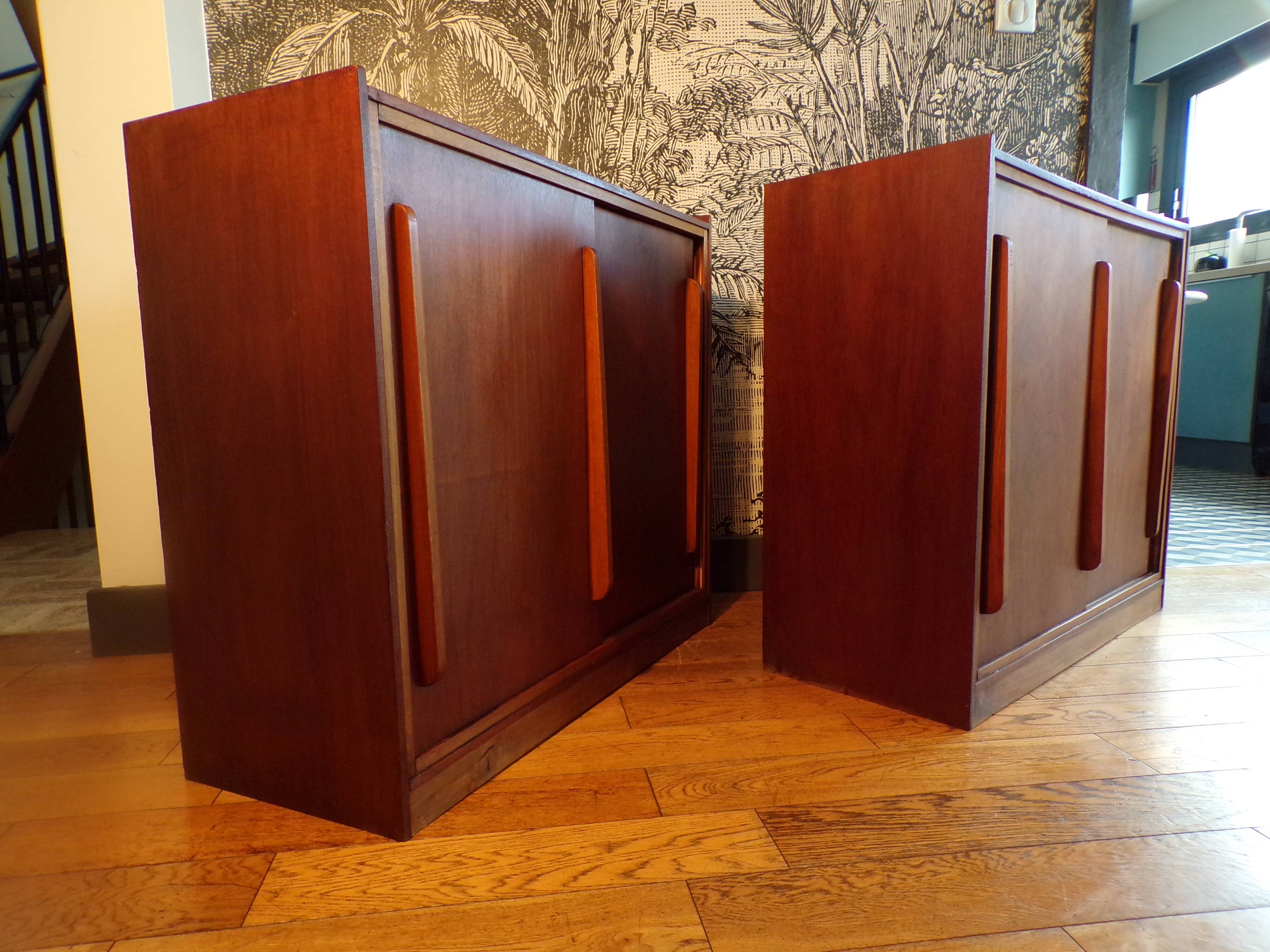 Duo of trade furniture with sliding doors