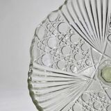 Large fruit bowl or display stand on foot in vintage/antique pressed glass