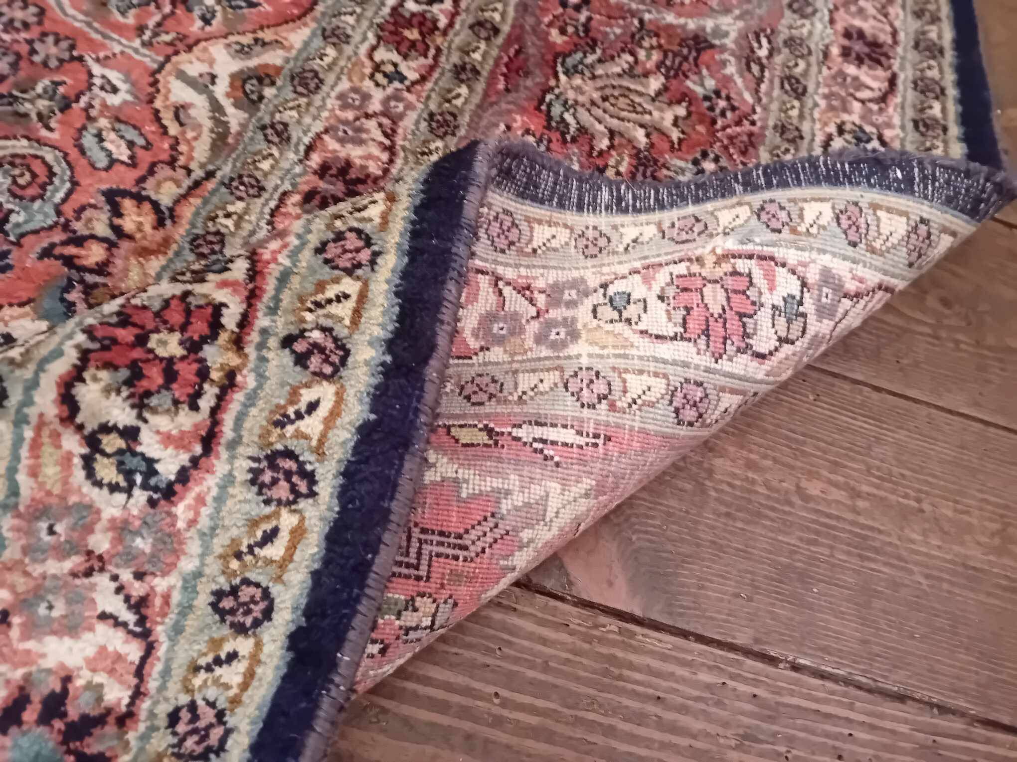 Handmade silk cashmere rug 282×186cm