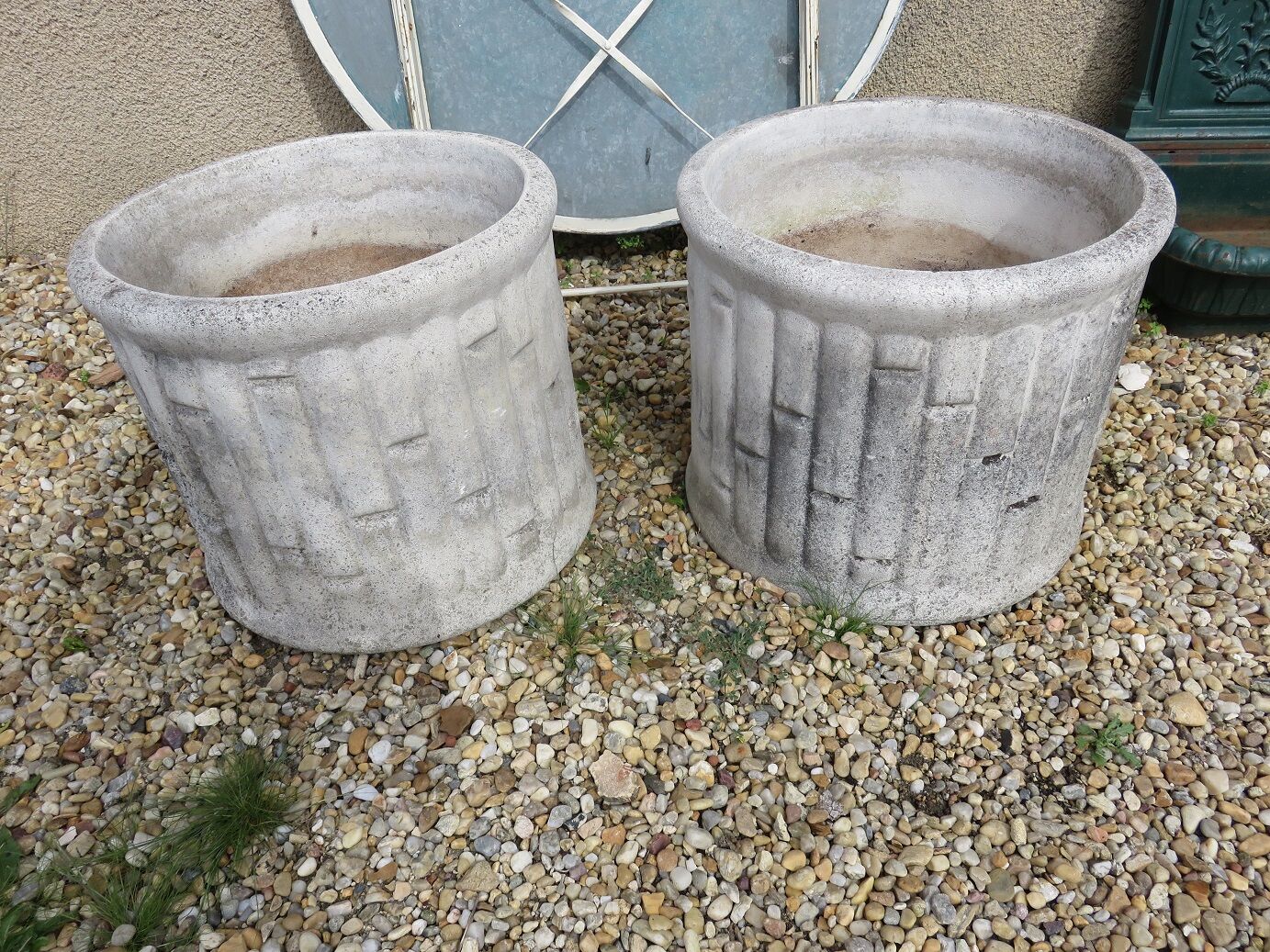 Pair of reconstituted stone planters