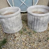 Pair of reconstituted stone planters