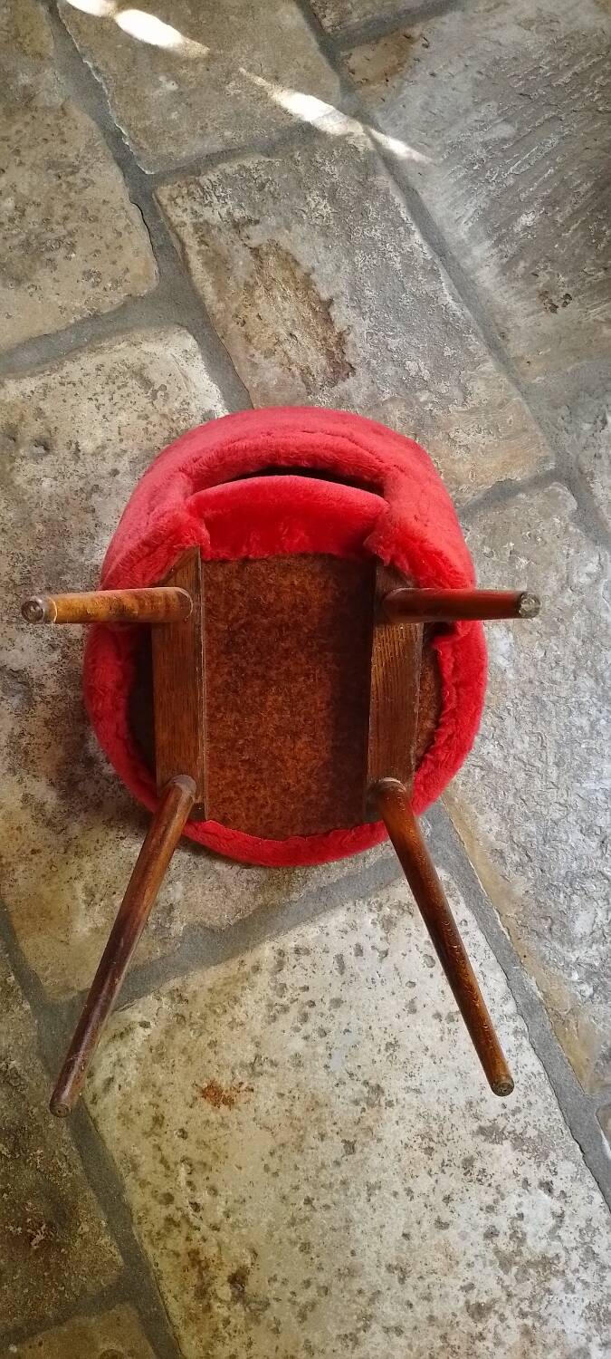 Vintage orange-red fur chair