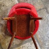 Vintage orange-red fur chair