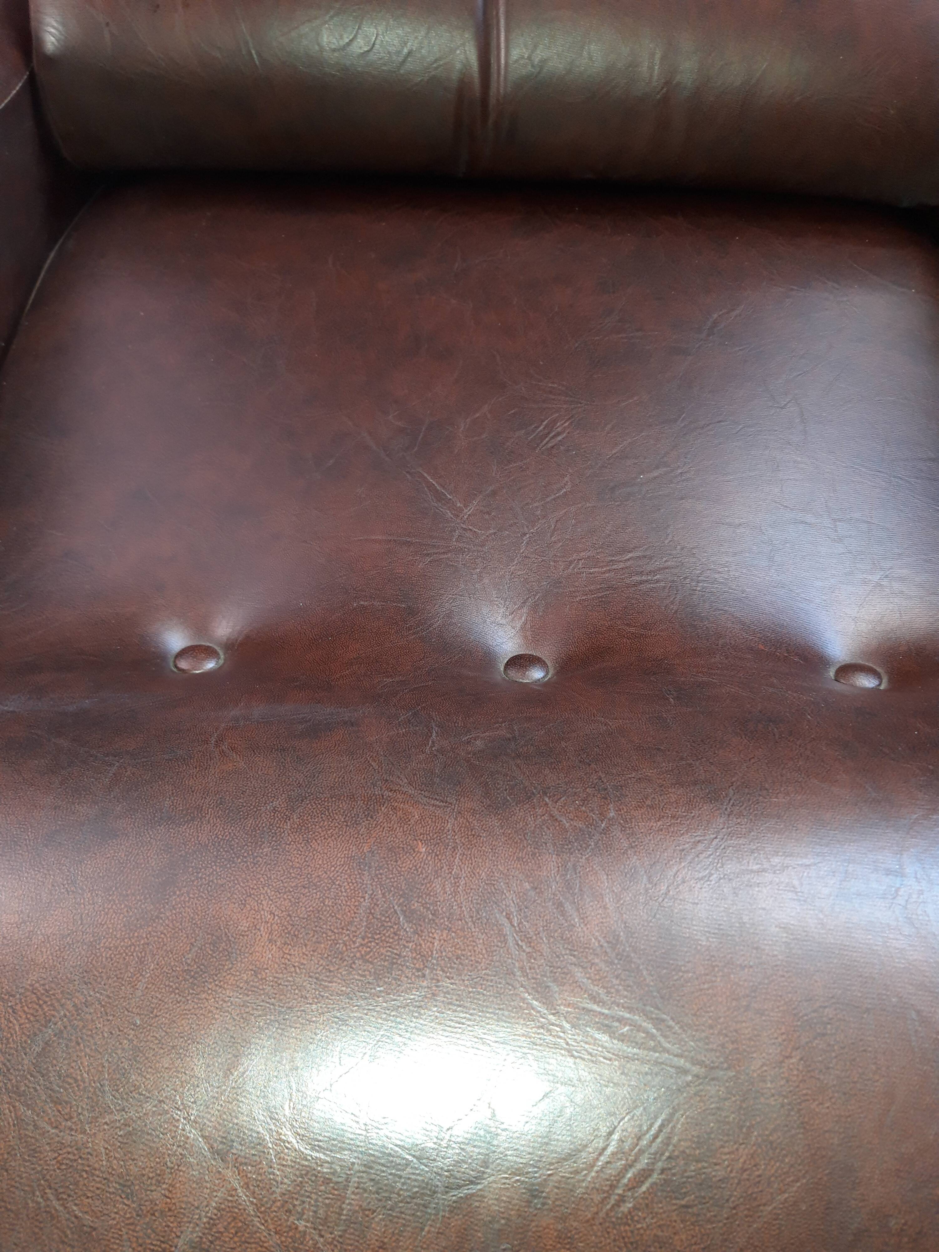 Fauteuil club vintage simili cuir