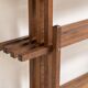 Sculptural wengé slat bookcase (Europe, 1960s).