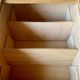 Boîte à rideau vintage en bois / Caisson de bureau ancien