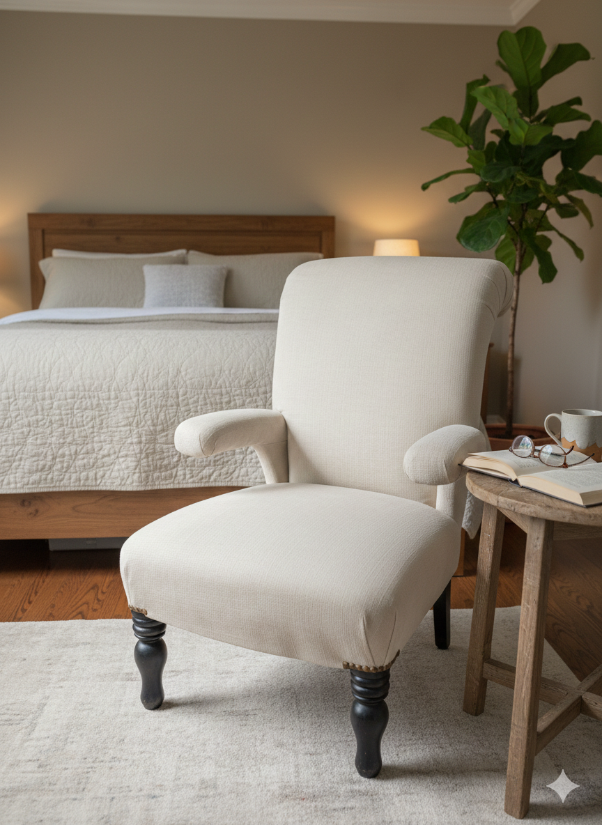 Napoleon III crapaud armchair with a reclined backrest