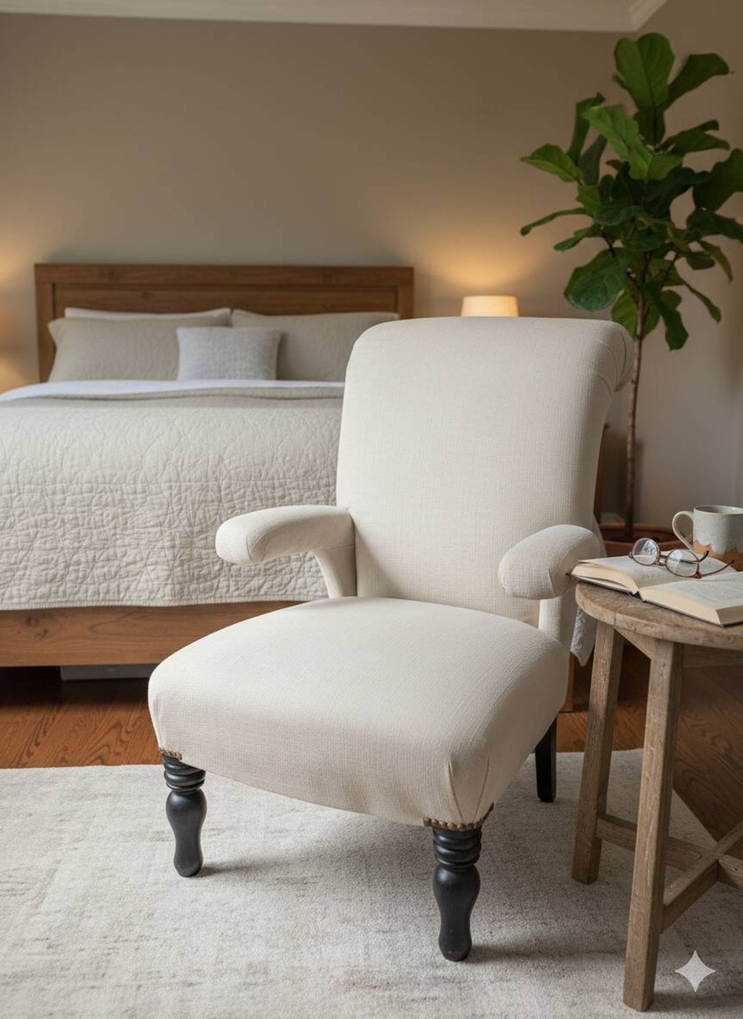 Napoleon III crapaud armchair with a reclined backrest