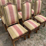 6 lounge chairs in sheepbone and fine fabrics 18/early 19th