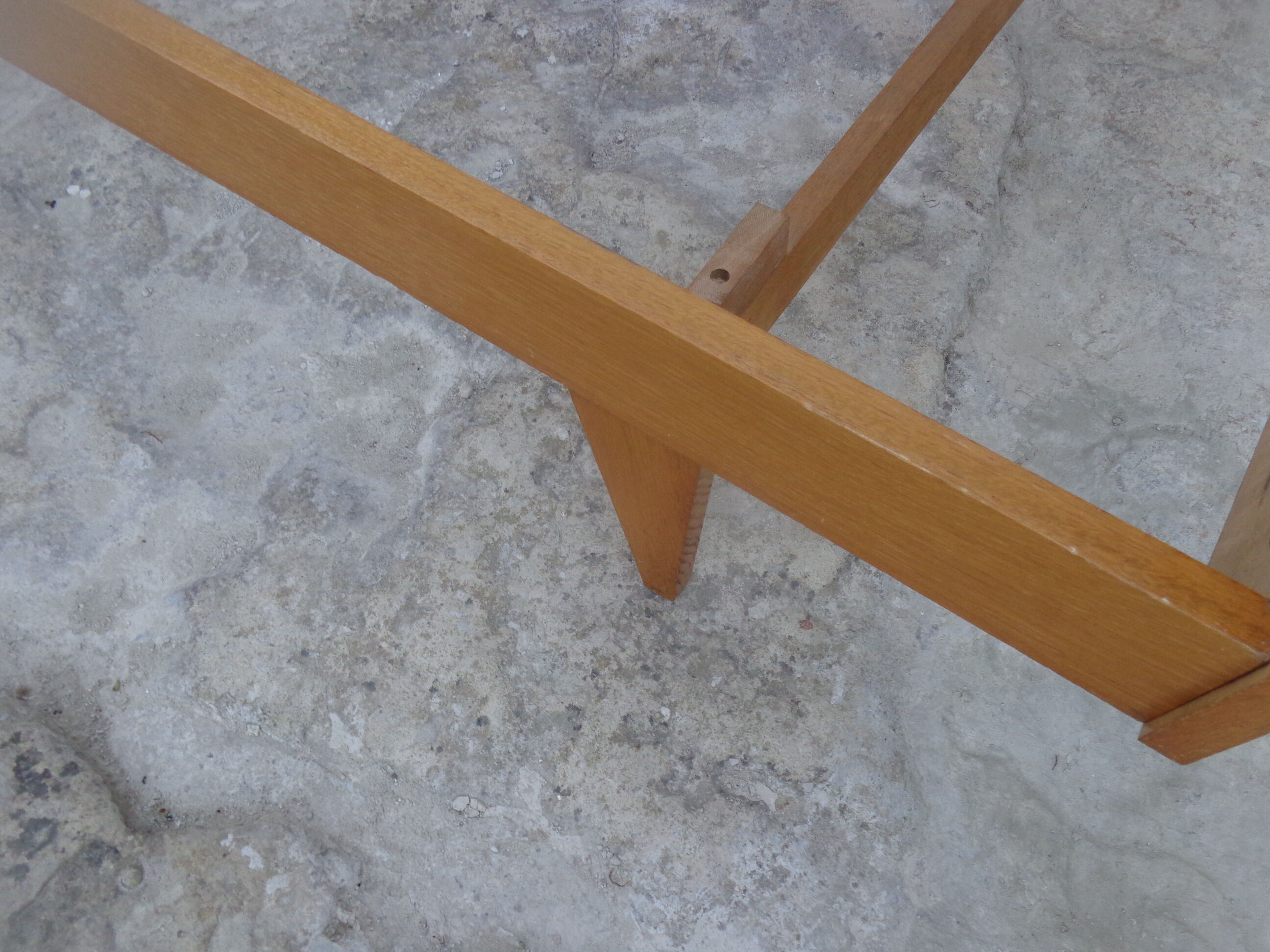 Bed wood and rattan wineing Louis Sognot of the 50s with his articulated box spring