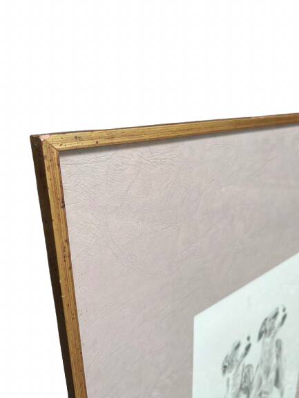 Framed animal drawing signed Cybèle