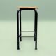 Vintage industrial stool in wood and metal