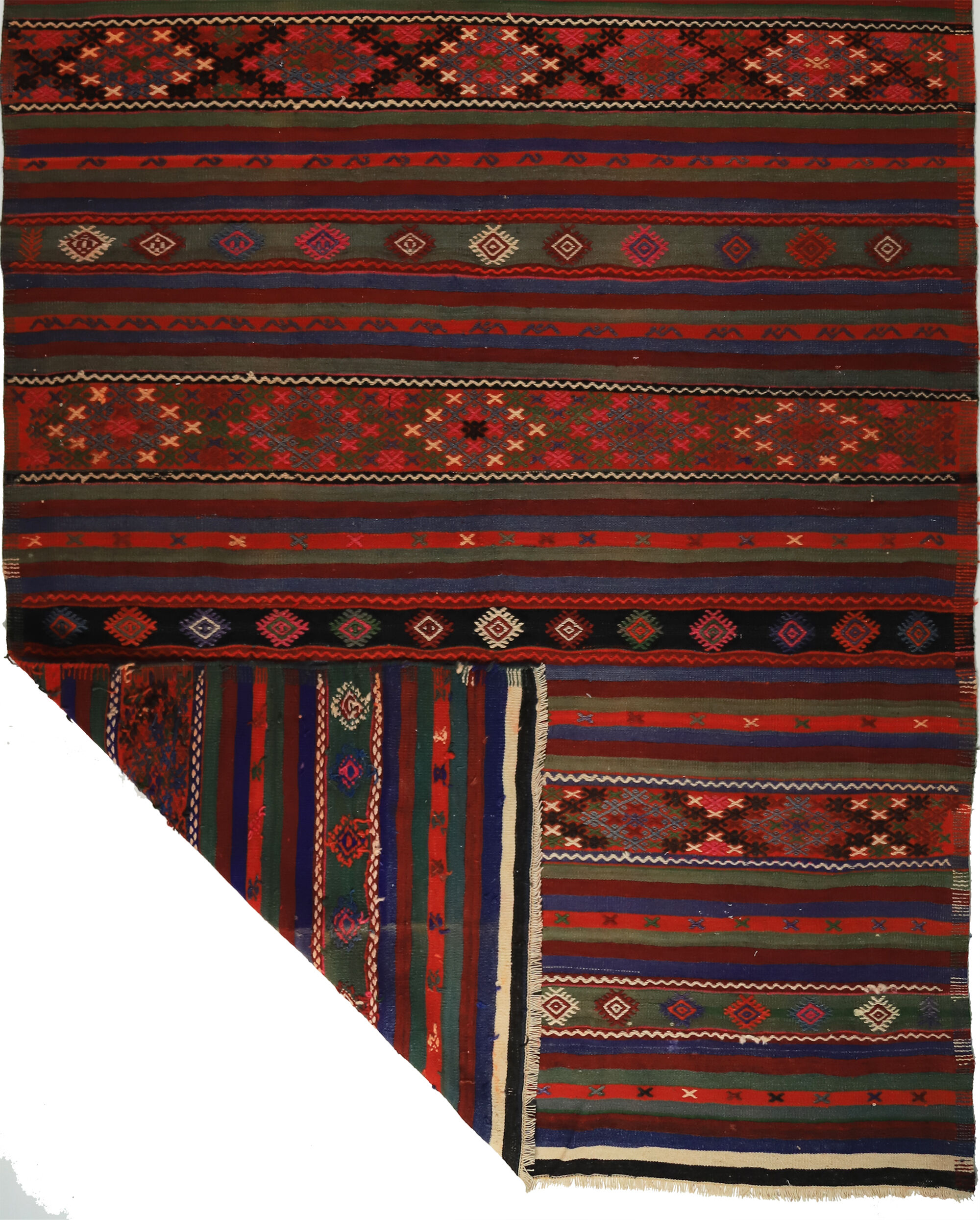Anatolian handmade kilim rug 370 cm x 194 cm