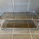 Table basse double plateau verre chrome style Bauhaus vintage 1970