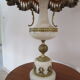 Grande lampe ancienne en albâtre et bronze
