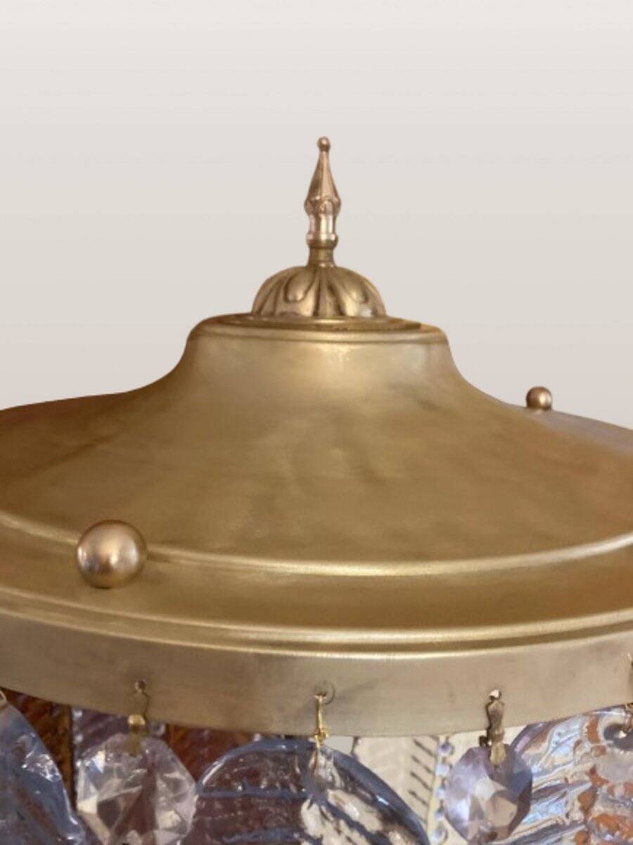 Vintage floor lamp with Murano glass leaves, 1970s