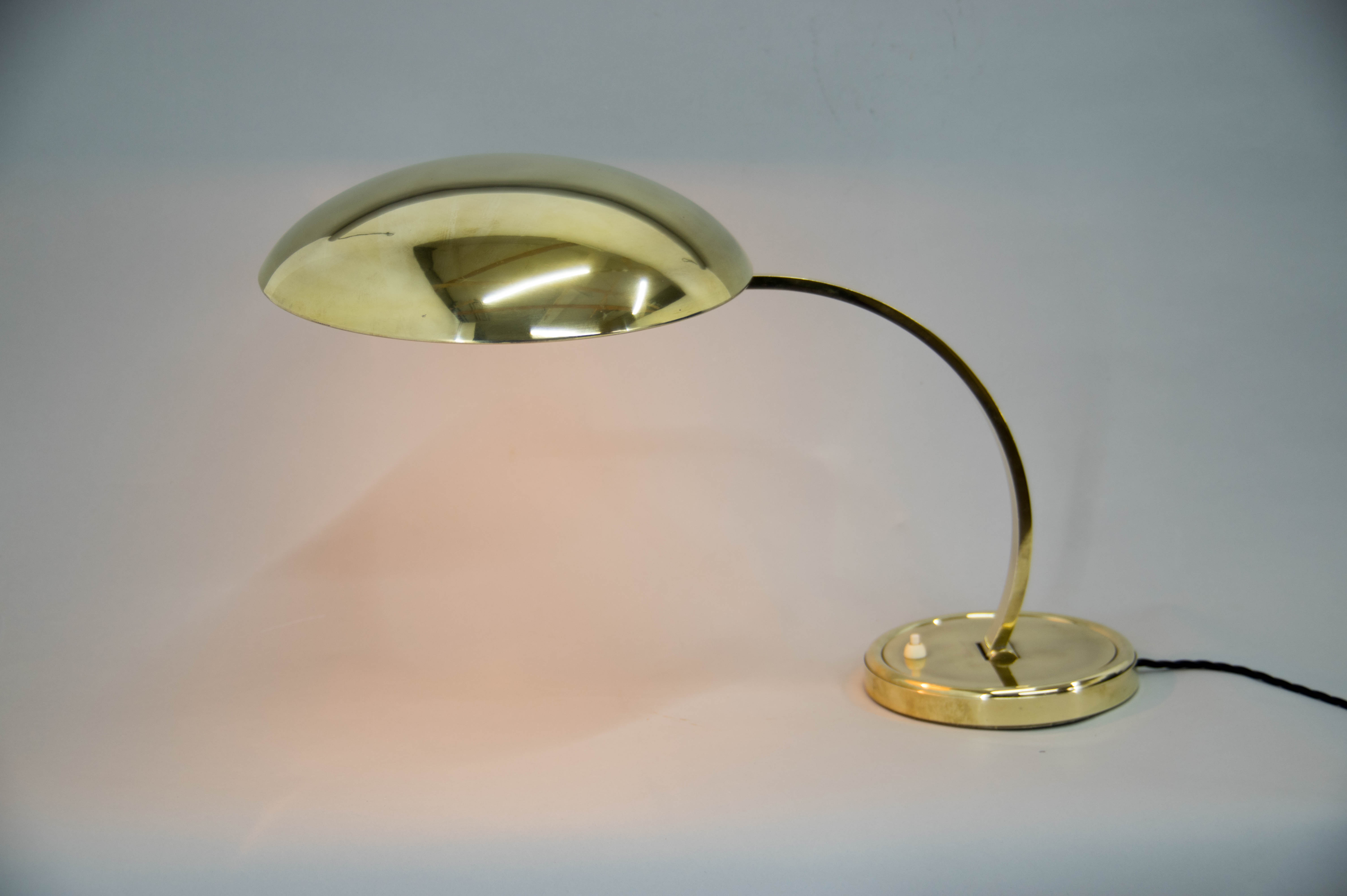 Egon hillebrand brass table lamp, 1960s, restored