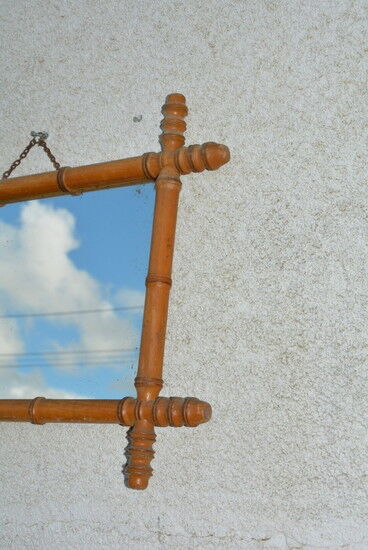 Bamboo-style mirror 57x41cm
