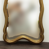 Golden rectangle shell mirror with leaf - 82x41cm