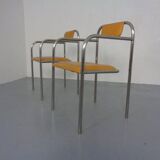 Set of Minimalist Tubular Steel Armchairs by Thomas Wendtland, 1970s