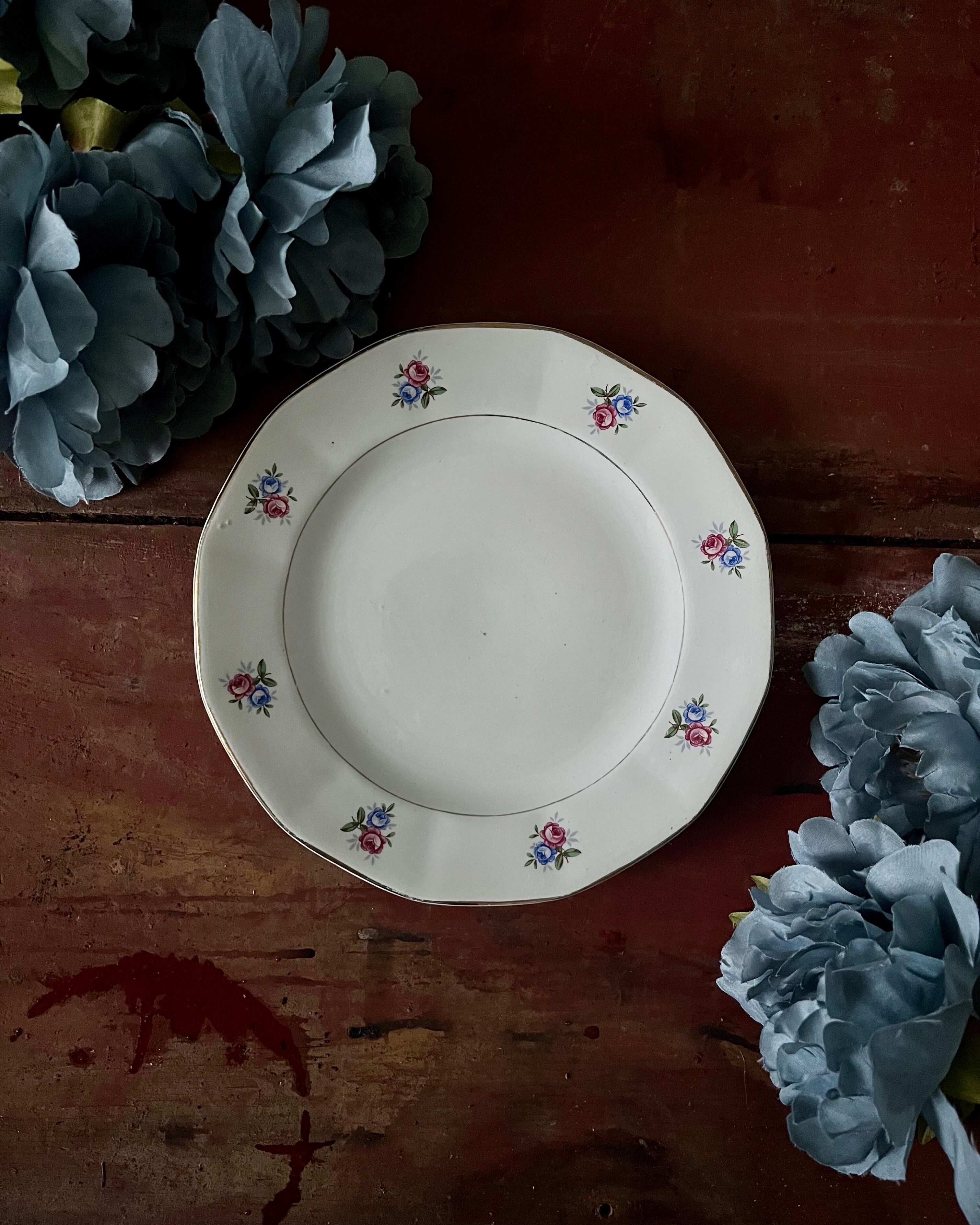 Plates and dish in genuine opaque Digoin Sarreguemines.
