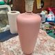 paire de lampes 1970 ceramique rose mat et abat jour blanc cassé  neuf inte