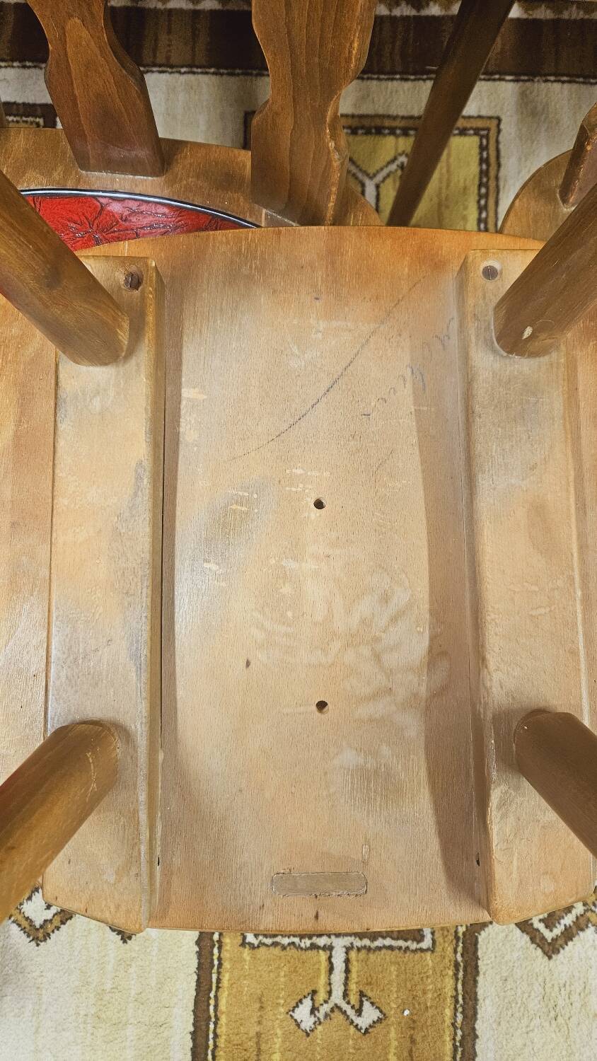 Set of 12 vintage 1960s red leatherette bistro chairs