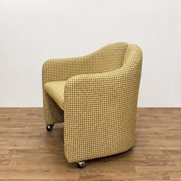 Eugenio Gerli Armchair for Tecno Reupholstered Houndstooth, 1970s