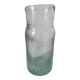 Vintage vase in very pale green bubbled glass, handcrafted