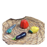 Salt and pepper shakers vegetable ceramic Vallauris