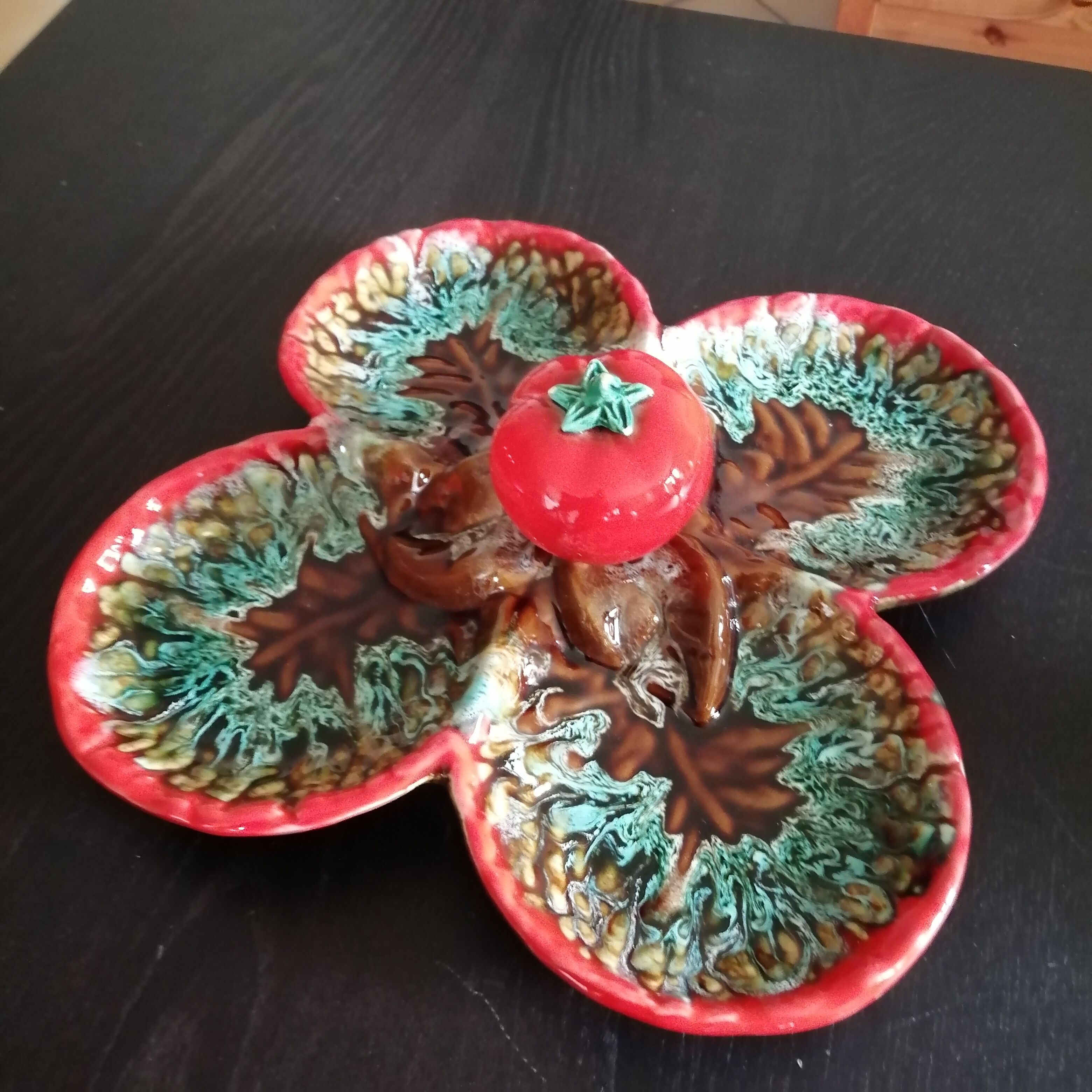 Plateau apéritif vintage en céramique Vallauris