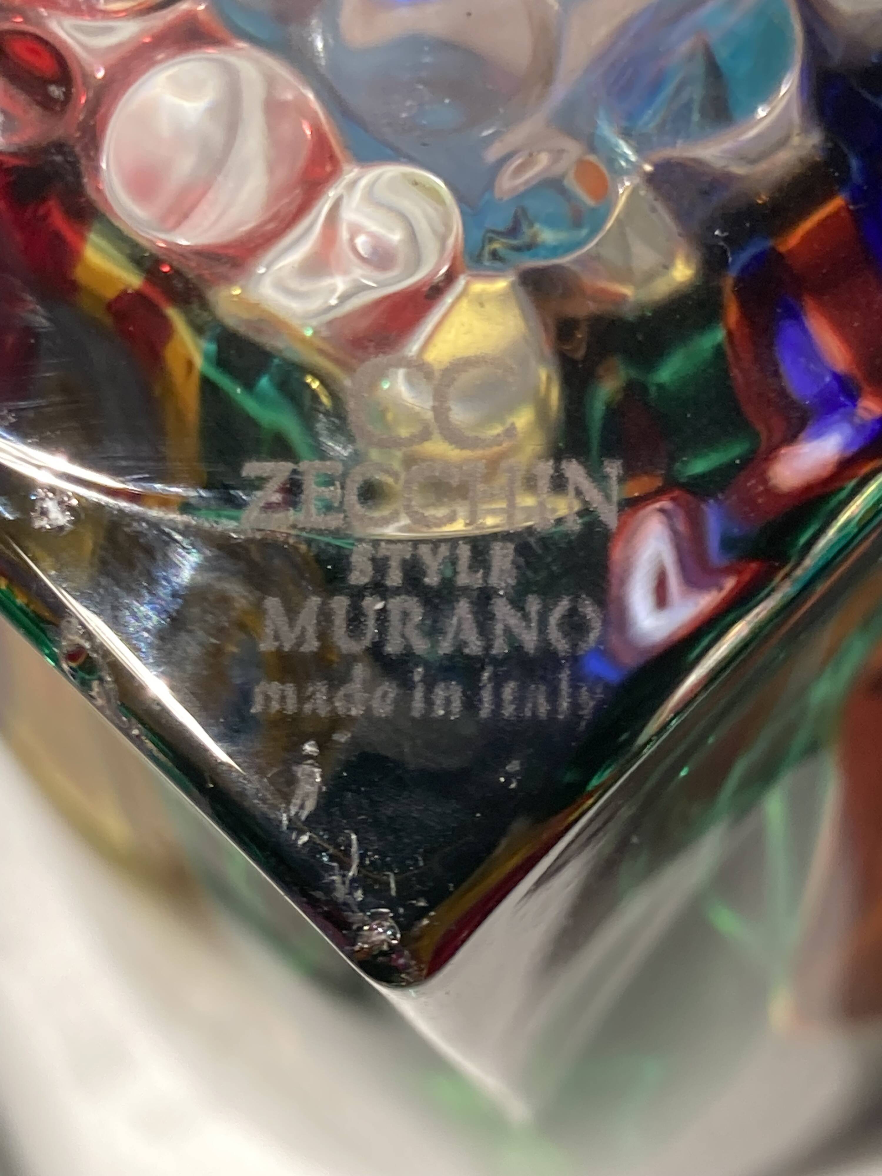 Multicolor vase signed cc zecchin - size xxl