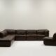 Large modular leather sofa by Rolf Benz, Germany 1970s.