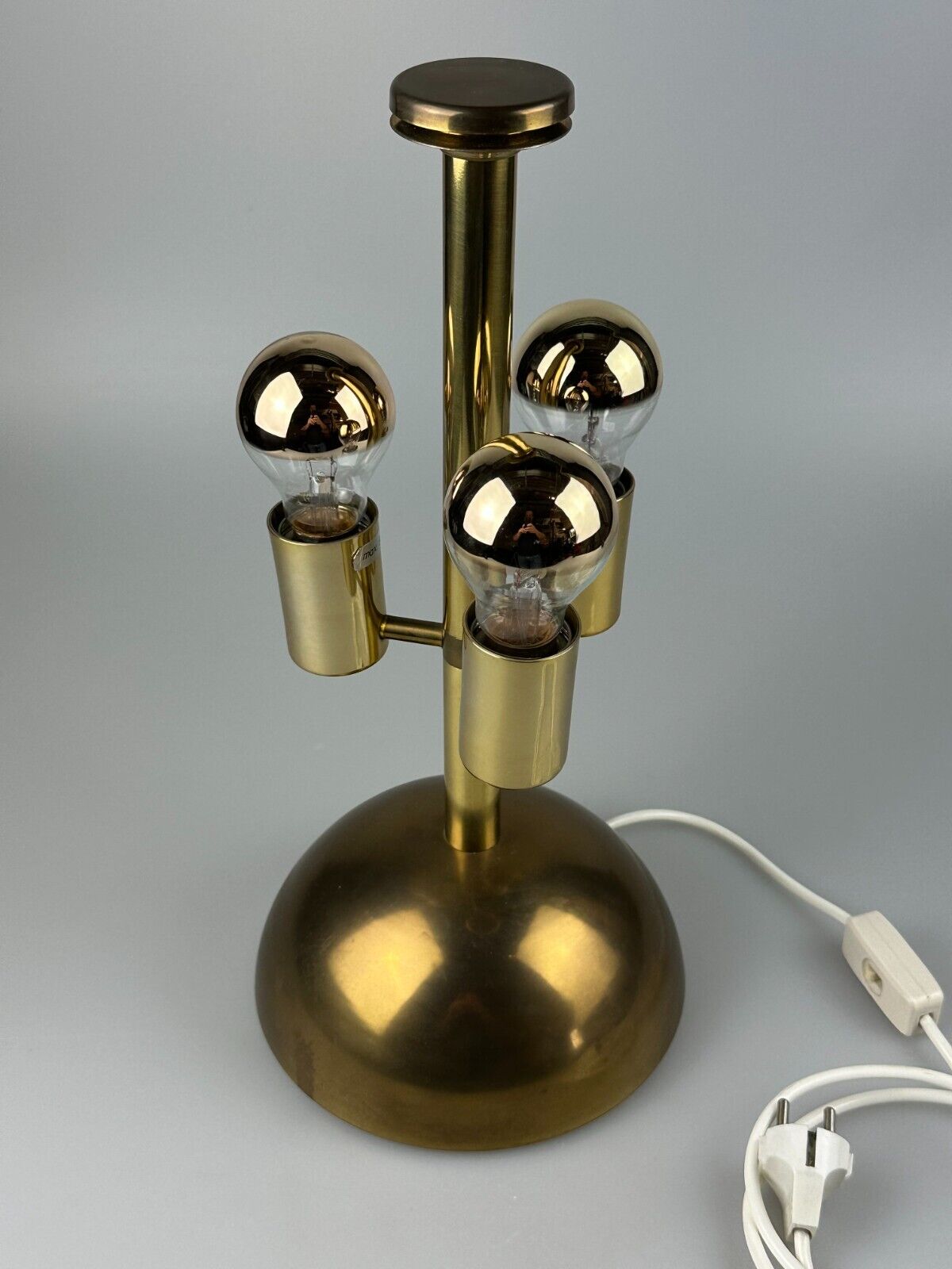 60s 70s table lamp by Doria Leuchten Germany glass brass Space Age