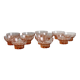 10 translucent pink bowls, small colored glass ramekin