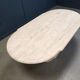 Vintage oval travertine dining table, 1970s