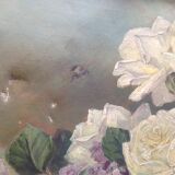 Huile sur toile aux fleurs