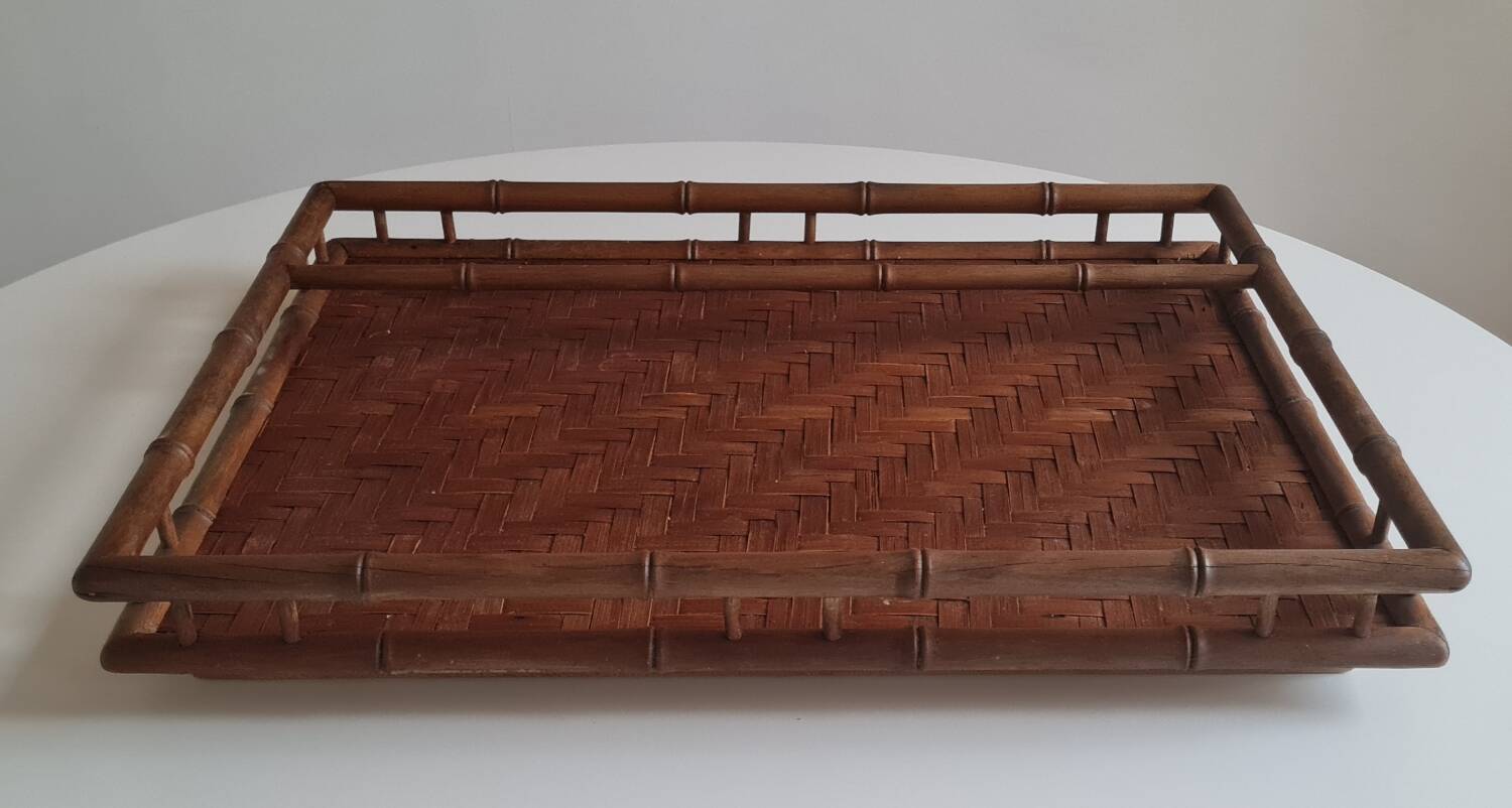 Japanese bamboo tea tray 1950
