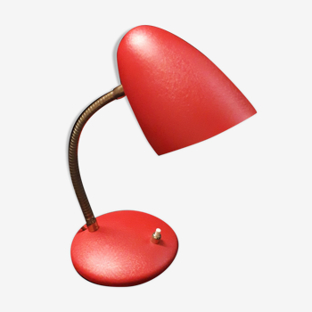 Adjustable desk lamp Aluminor - France - Red and Gold 1950