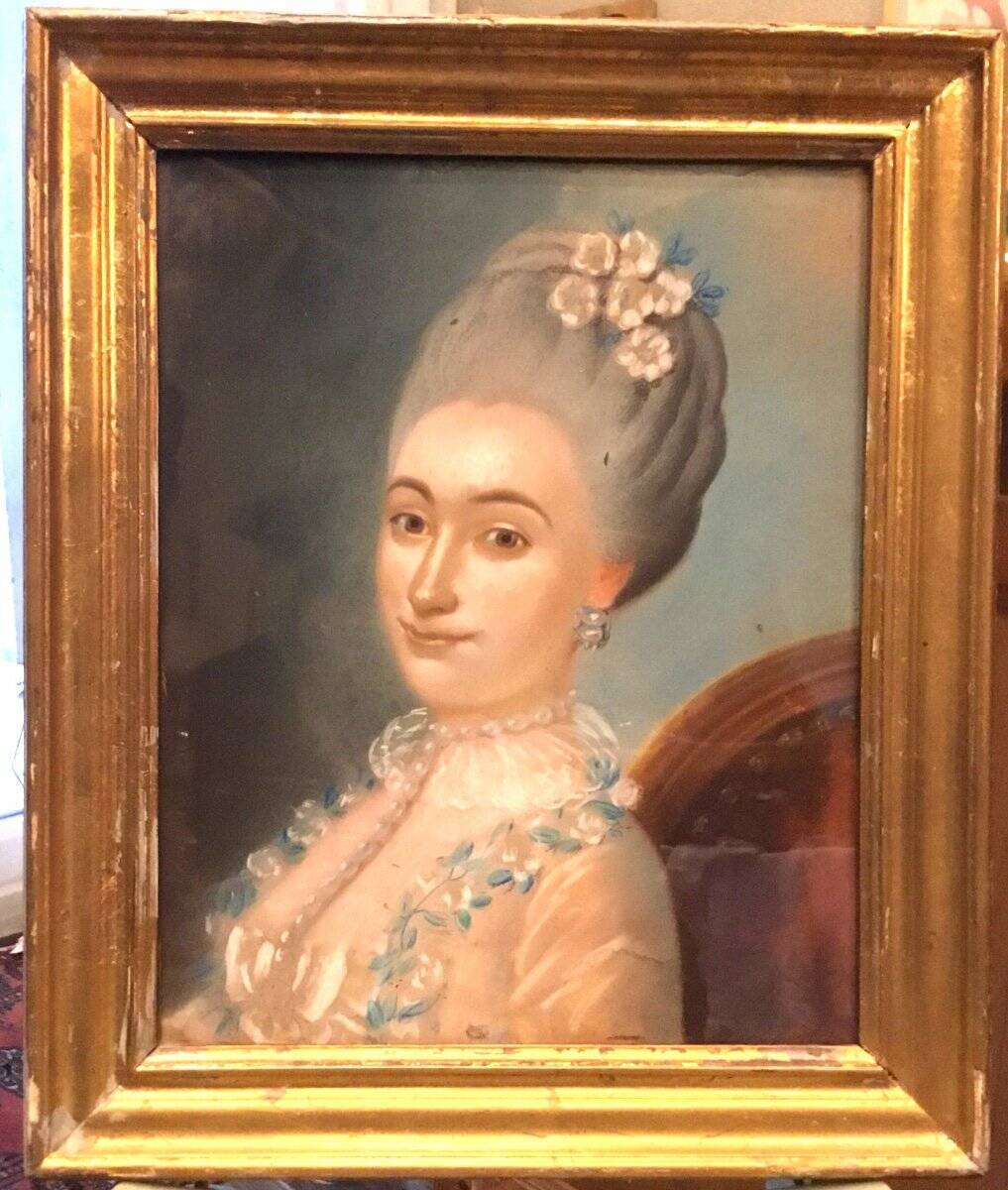 Portrait de femme au pastel vintage