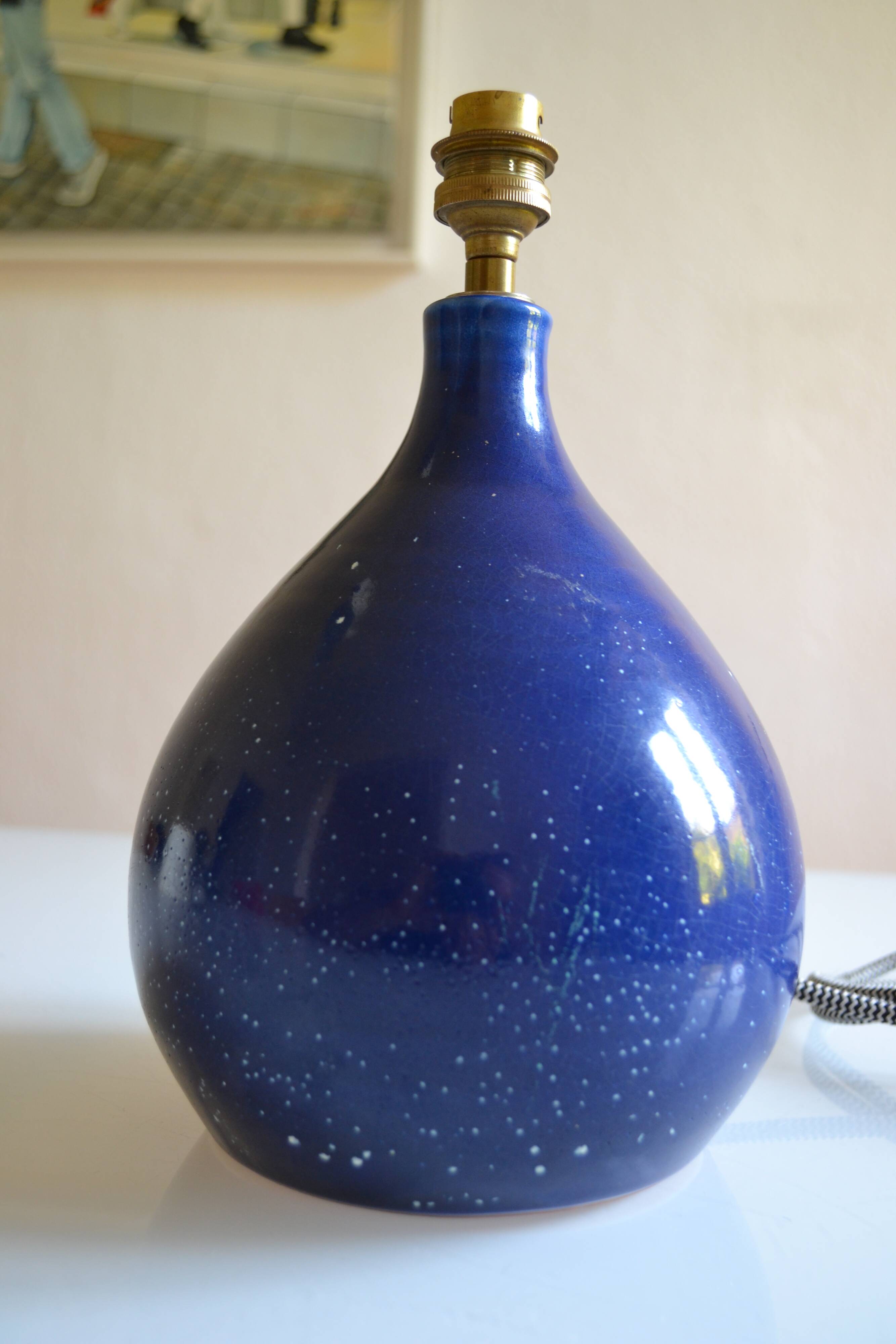ceramic lamp base modernist France 1970
