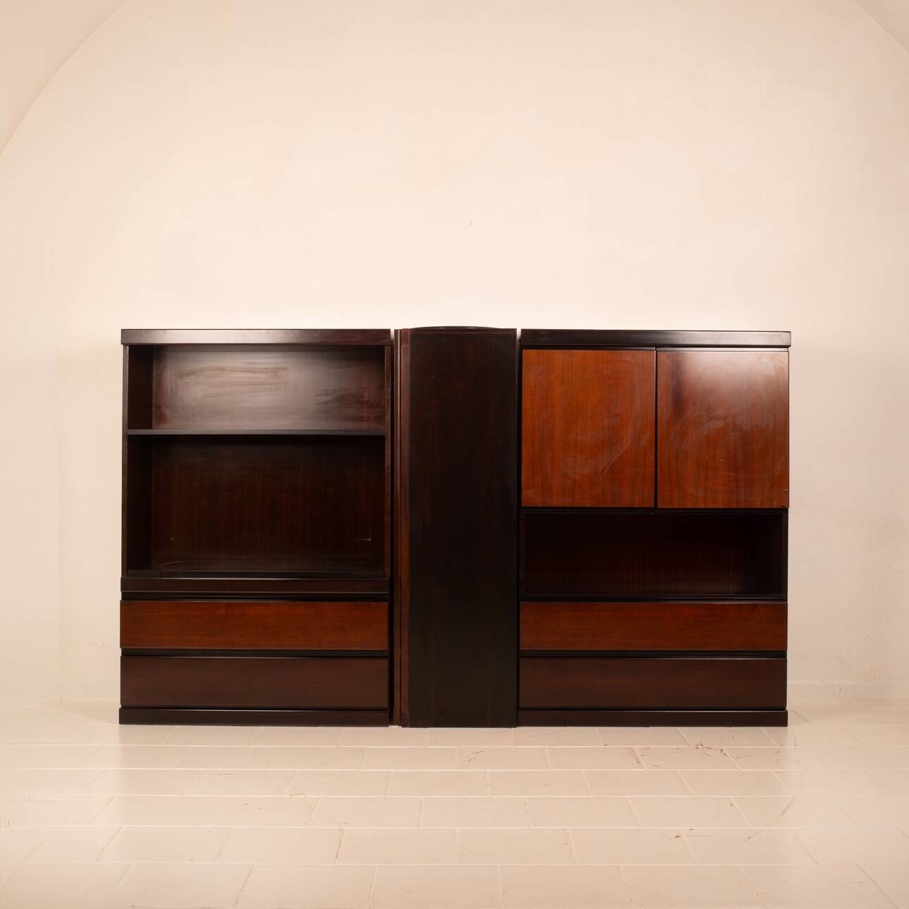 Coppia di Armadietti e Bar "S11" di Angelo Mangiarotti per Sorgente dei Mobili