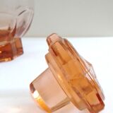 Pink molded glass decanter, Luminarc