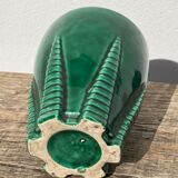 Green art deco ceramic vase