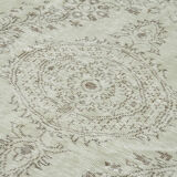 Handwoven unique anatolian beige carpet 192 cm x 316 cm