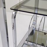 Vintage HIFI furniture 1970 chrome & glass