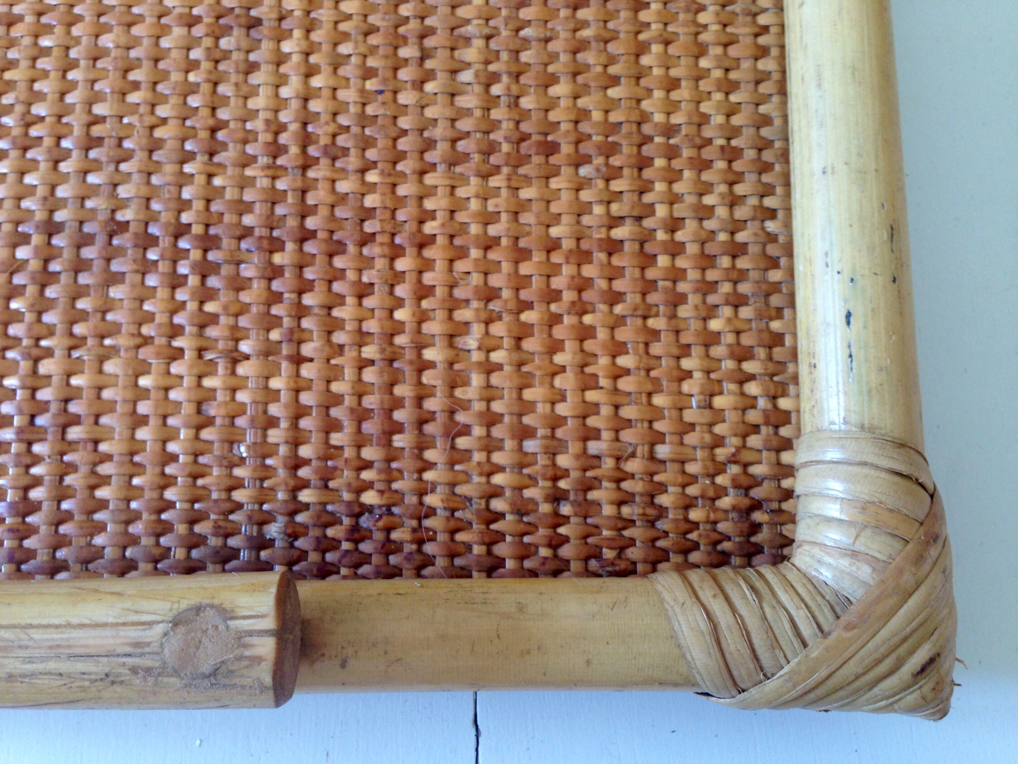 Vintage rattan serving tray