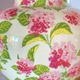 Vintage XXL lamp with pink flowers – Ceramic vase & matching lampshade