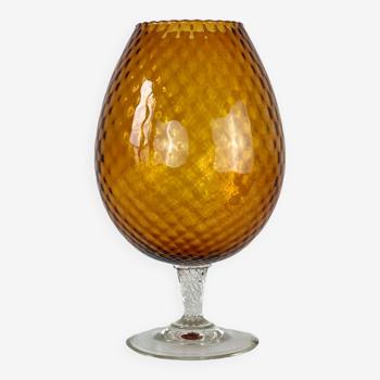 Vintage artisanal glass vase 1950